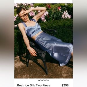 NWT Reformation Beatrice Silk Two Piece